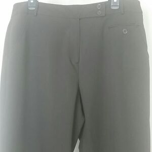 Larry Levine Pants Stretch Dark brown straight leg button pockets